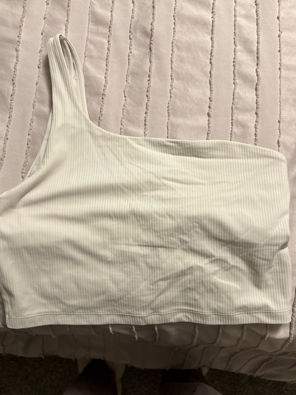lululemon athletica One-Shoulder Ribbed Crop Top - Cream